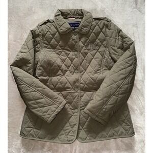 Tommy Hilfiger Women's Diamond Quilt Snap Long Sleeve Jacket Size Small